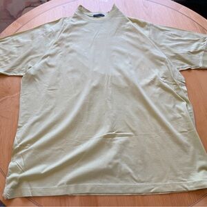 Alan Flusser Mercerized Cotton T-Shirt XL Yellow Luxury Soft Tee